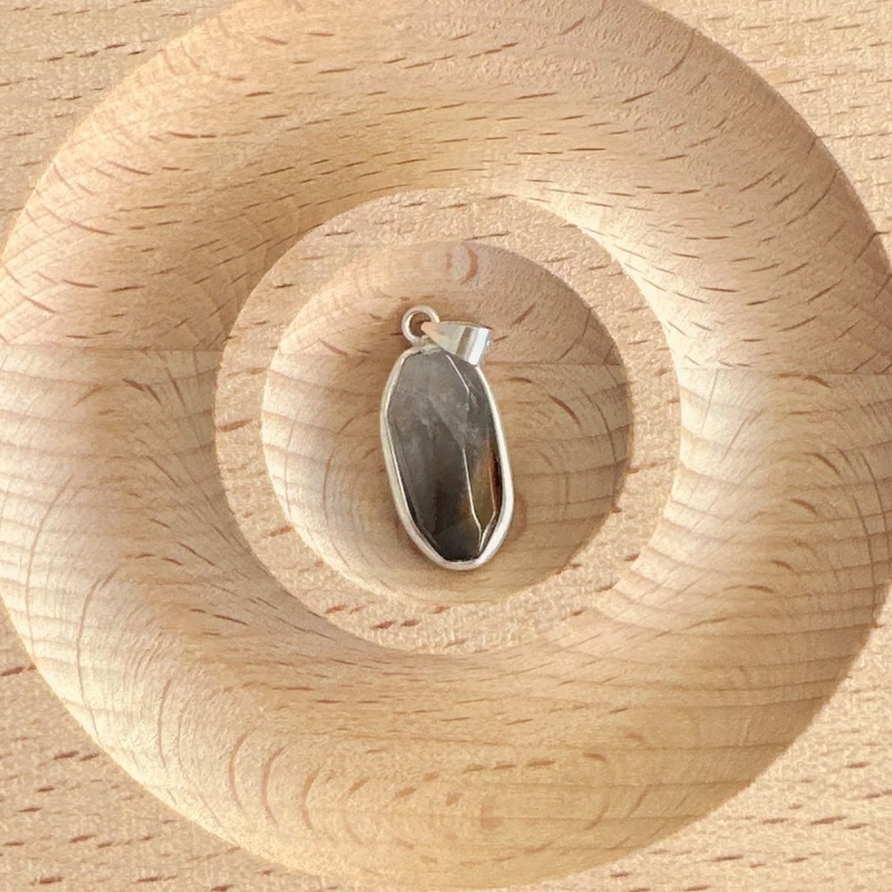 Natural Agate Pendant 925 Sterling Silver Handmade Minimalist Necklace Charm